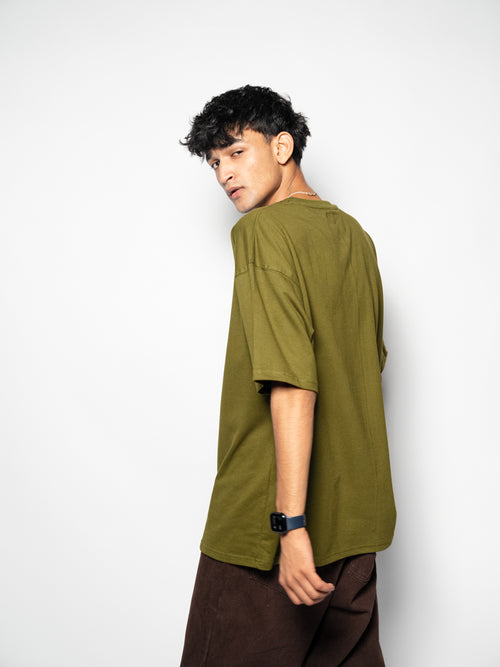 Oversized T-Shirt - Olive Green | Premium Cotton | SOHA APPAREL