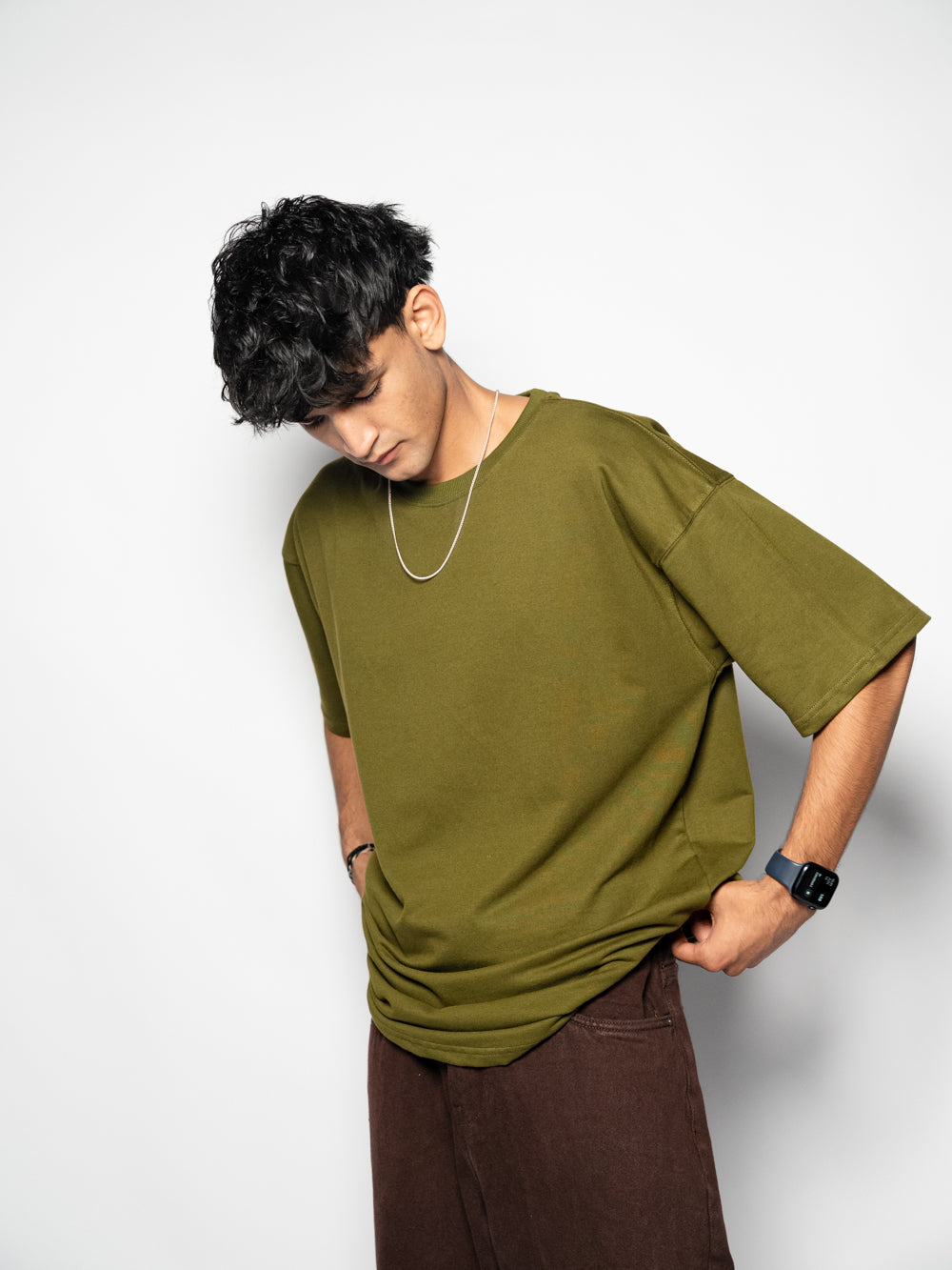 Oversized T-Shirt - Olive Green | Premium Cotton | SOHA APPAREL