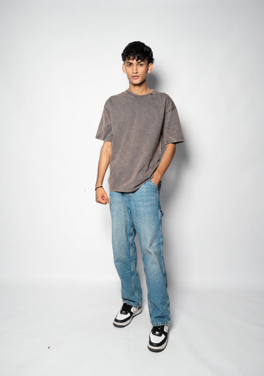 Premium Grey Acid Wash Cotton Terry T-Shirt | 240 GSM | SOHA APPAREL