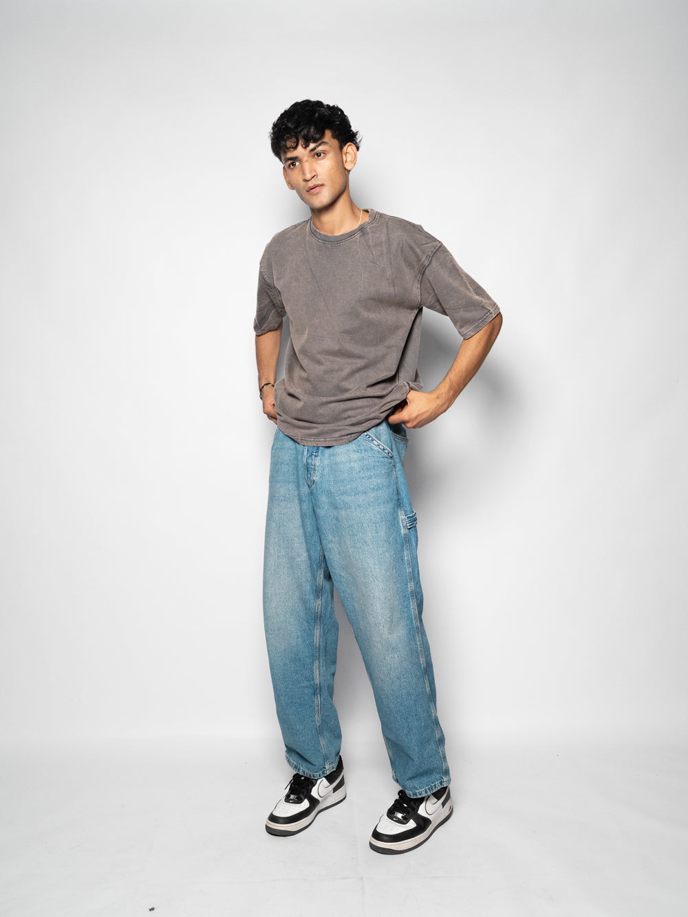 Premium Grey Acid Wash Cotton Terry T-Shirt | 240 GSM | SOHA APPAREL