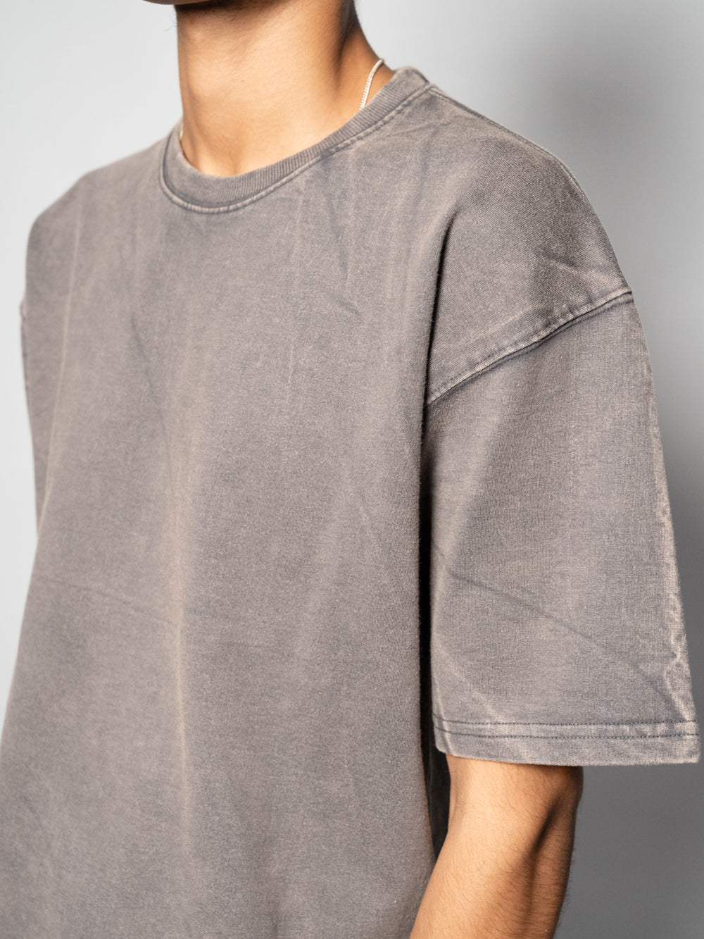 Premium Grey Acid Wash Cotton Terry T-Shirt | 240 GSM | SOHA APPAREL