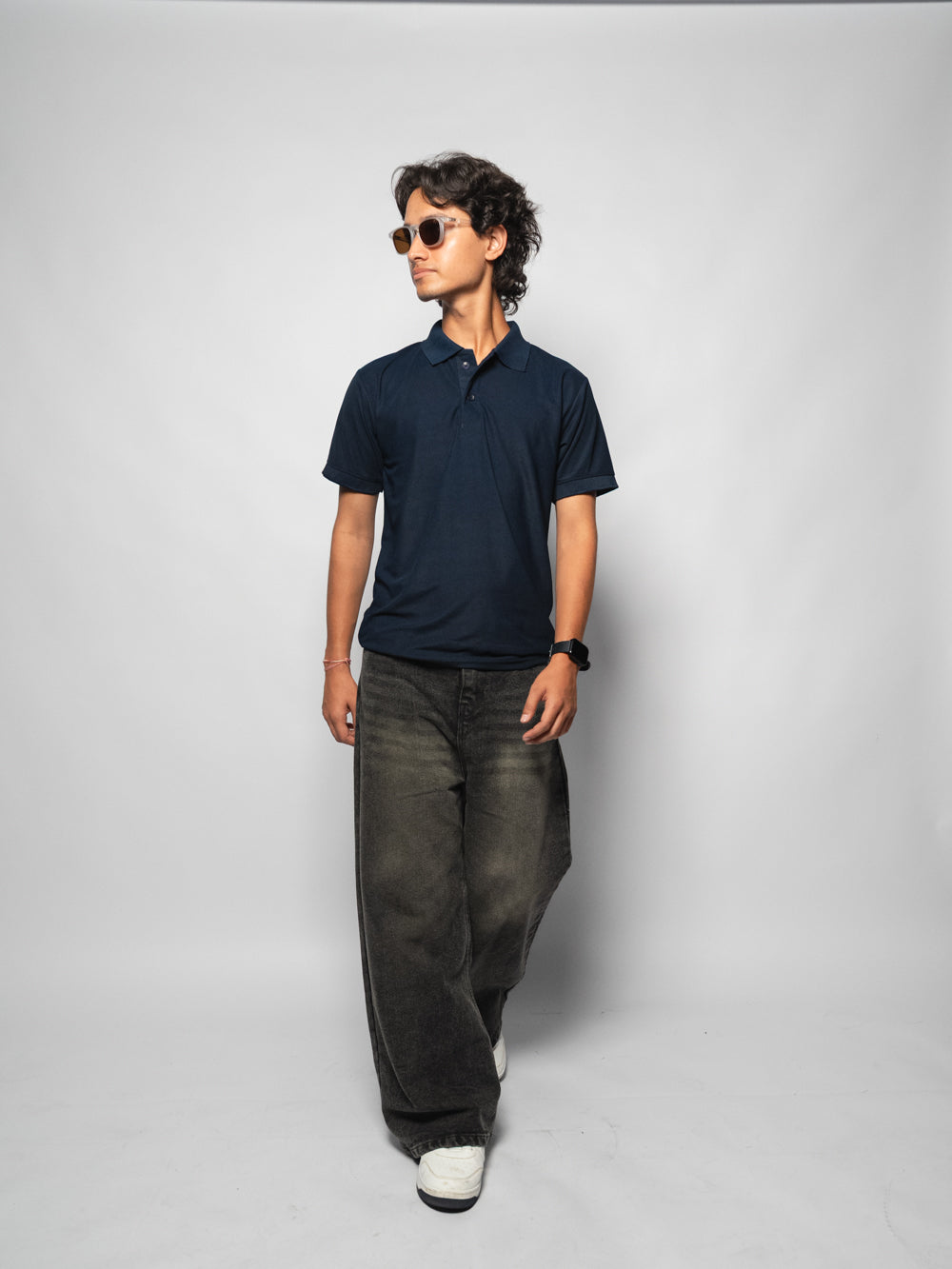 Polo T-Shirt - Navy Blue | SAP Matty Cotton Lycra | SOHA APPAREL