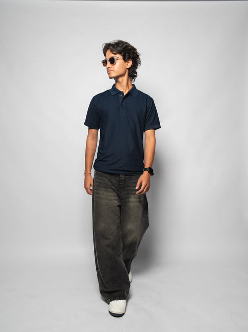 Polo T-Shirt - Navy Blue | SAP Matty Cotton Lycra | SOHA APPAREL