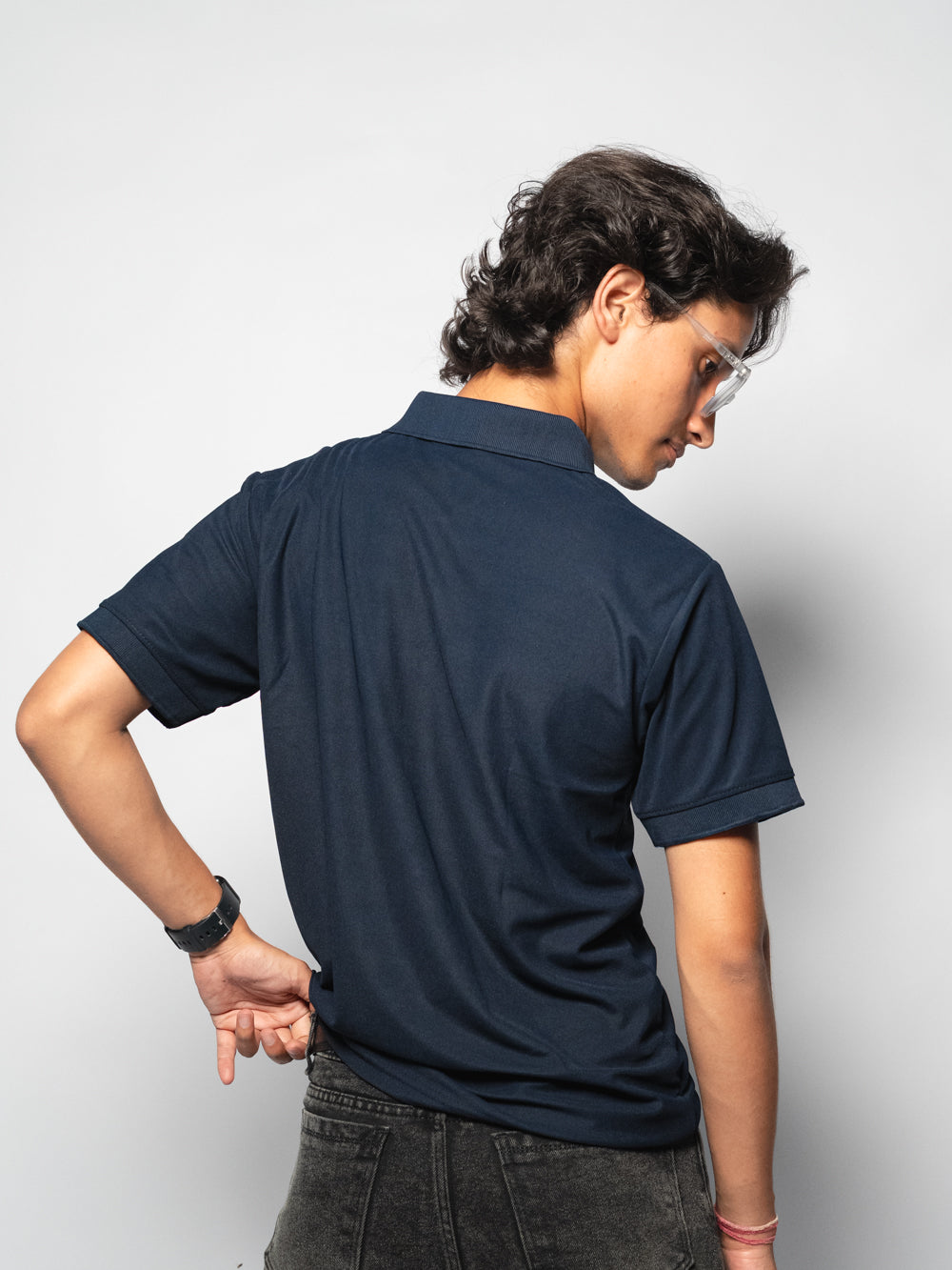 Polo T-Shirt - Navy Blue | SAP Matty Cotton Lycra | SOHA APPAREL