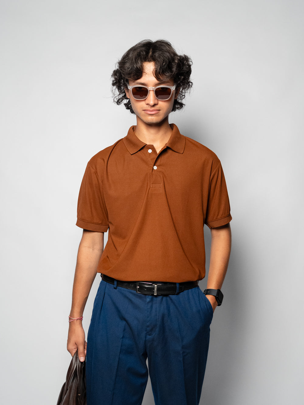 Brown Polo T-Shirt for Men | Premium SAP Matty Cotton Lycra