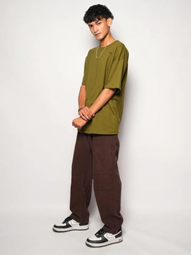 Oversized T-Shirt - Olive Green | Premium Cotton | SOHA APPAREL