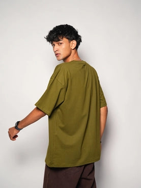 Oversized T-Shirt - Olive Green | Premium Cotton | SOHA APPAREL